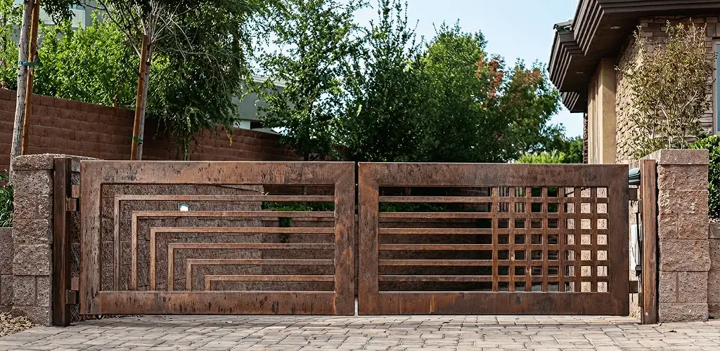 Custom driveway gate installation for a home entrance in Pittsburgh, PA
