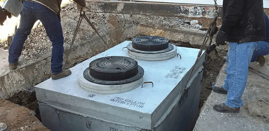 Grease trap installation for a commercial property drainage system in Pittsburgh, PA