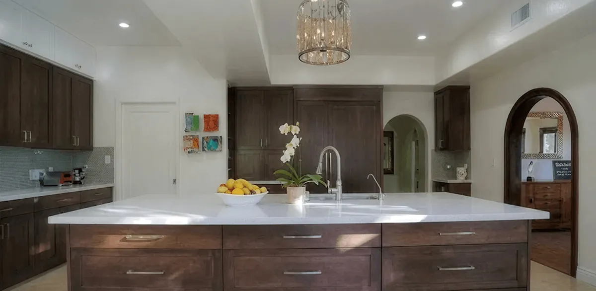 Cabinet refacing project with updated kitchen cabinets and island in Pittsburgh, PA