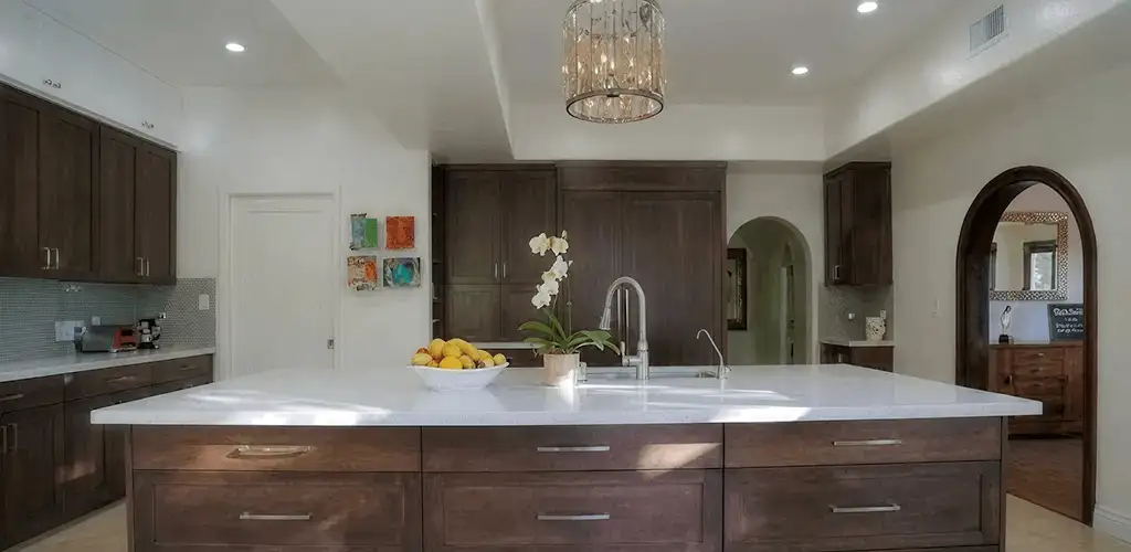 Cabinet refacing project with updated kitchen cabinets and island in Pittsburgh, PA